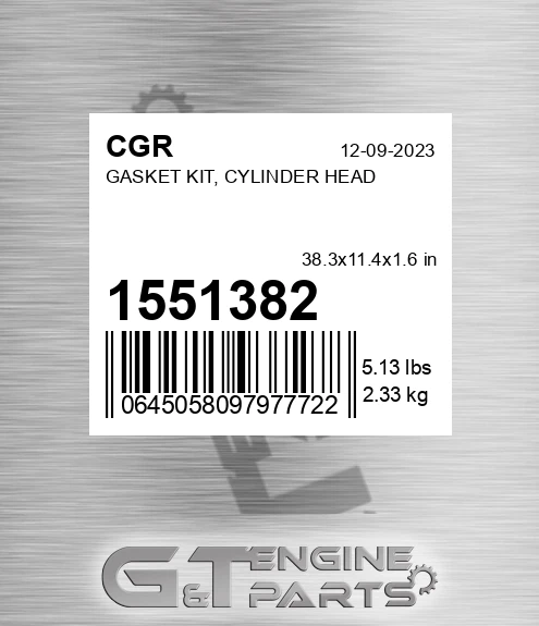 1551382 Gasket Kit, Cylinder Head