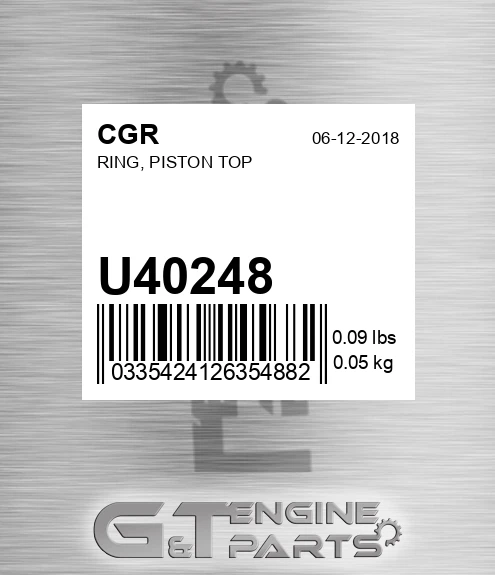 U40248 Ring, Piston Top
