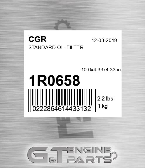 1R0658 CGR Standard Oil Filter