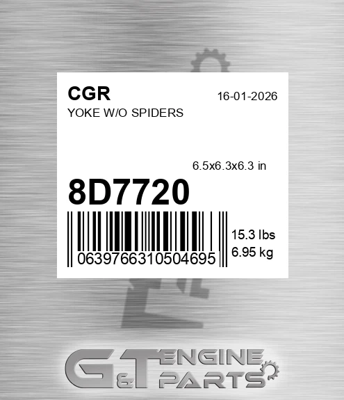 8D7720 CGR Yoke W/o Spiders