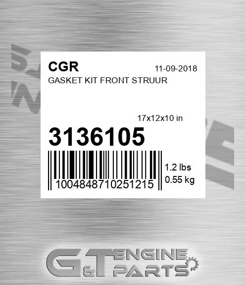 3136105 CGR Gasket Kit Front Struur