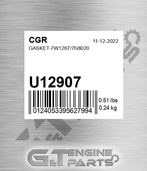 U12907 Gasket-7w1267/7n8020