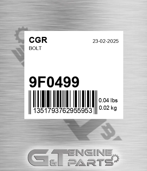 9F0499 Bolt
