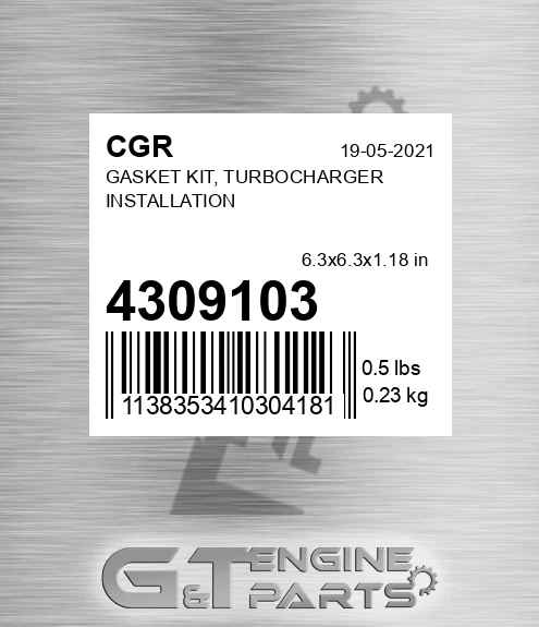 4309103 Gasket Kit, Turbocharger Installation