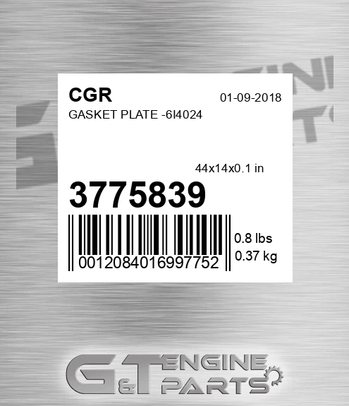 3775839 CGR Gasket Plate -6i4024