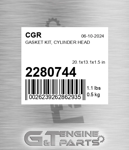 2280744 CGR Gasket Kit, Cylinder Head