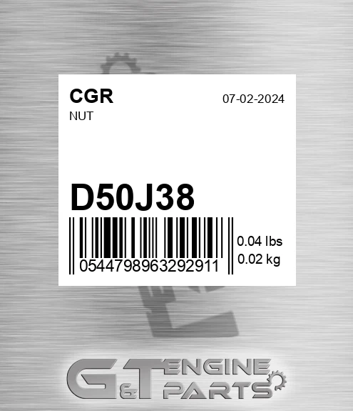 D50J38 CGR Nut