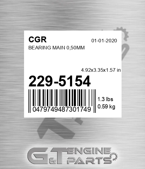 229-5154 Bearing Main 0,50mm