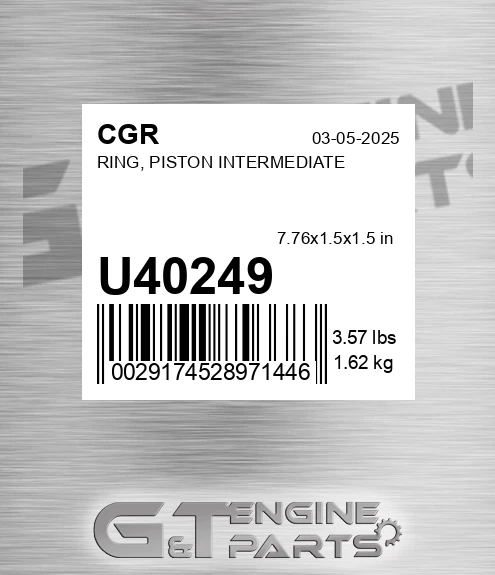 U40249 Ring, Piston Intermediate