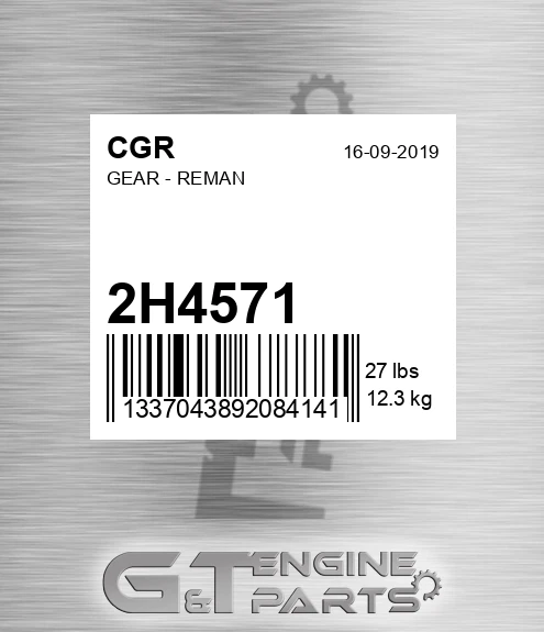 2H4571 Gear - Reman