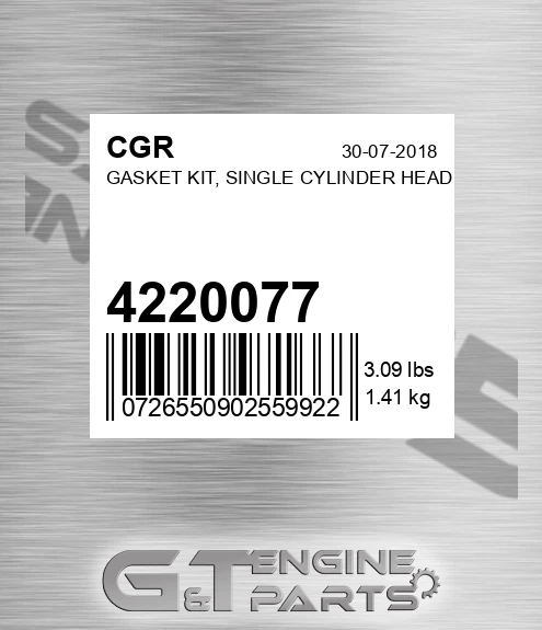 4220077 Gasket Kit, Single Cylinder Head