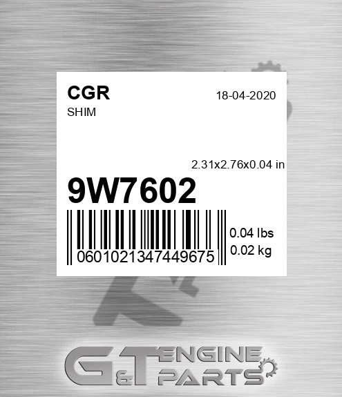 9W7602 CGR Shim