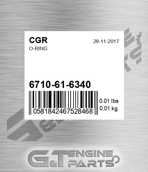 6710-61-6340 O-ring