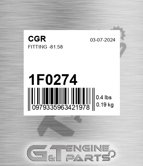 1F0274 CGR Fitting -81.58