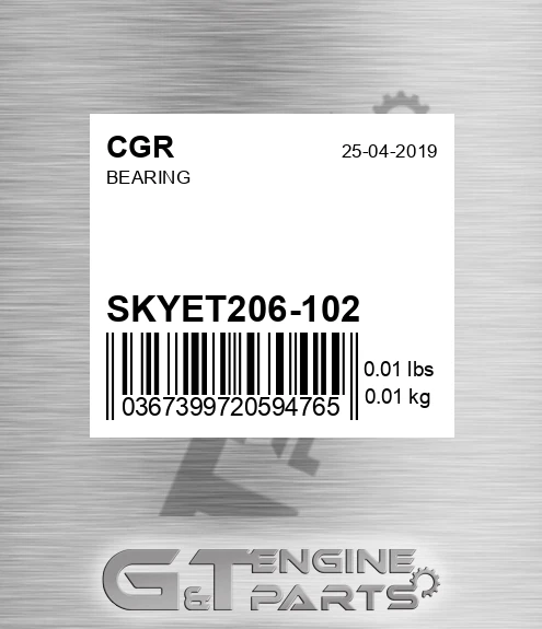 SKYET206-102 Bearing