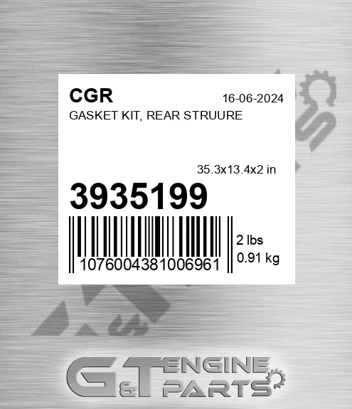 3935199 Gasket Kit, Rear Struure