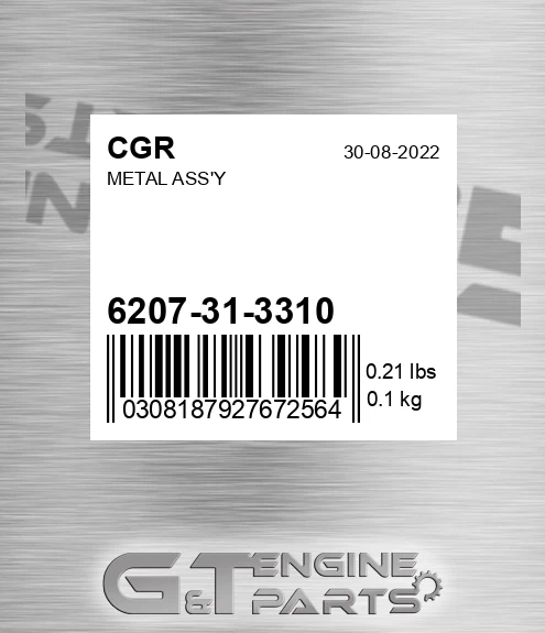 6207-31-3310 Metal Ass'y for CGR