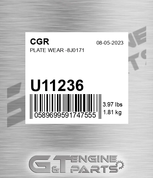 U11236 Plate Wear -8j0171