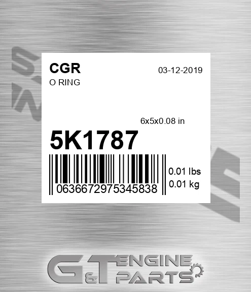 5K1787 CGR O Ring