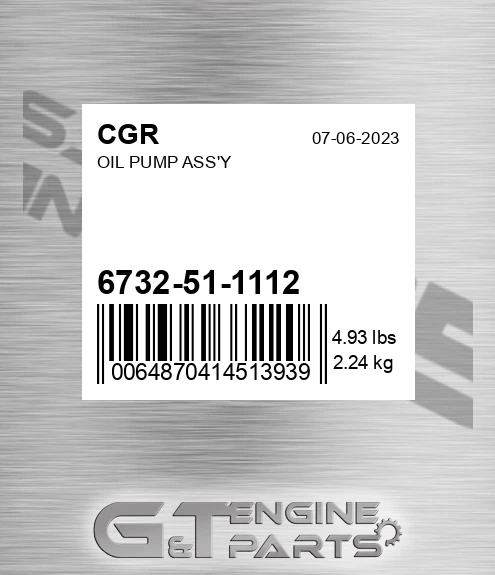 6732-51-1112 Oil Pump Ass'y for CGR