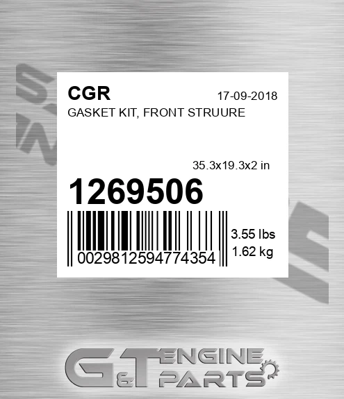 1269506 Gasket Kit, Front Struure for CGR