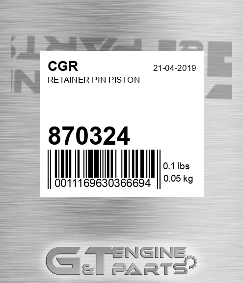 870324 CGR Retainer Pin Piston