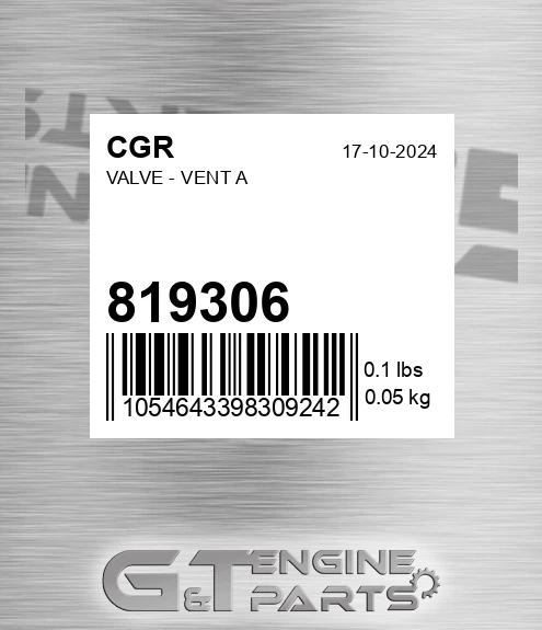 819306 CGR Valve - Vent A
