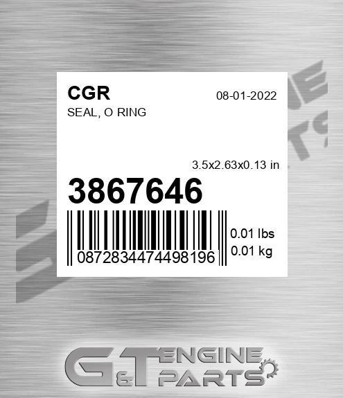 3867646 Seal, O Ring