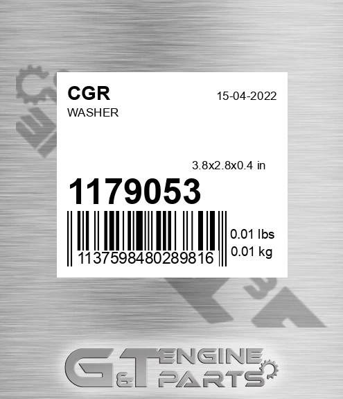 1179053 Washer for CGR