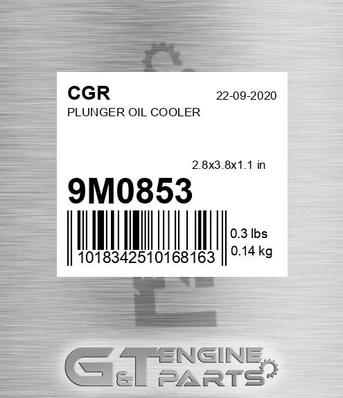 9M0853 Plunger Oil Cooler for CGR