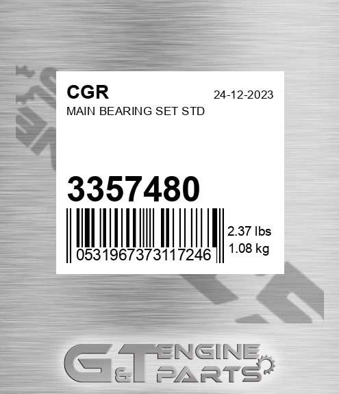 3357480 Main Bearing Set Std