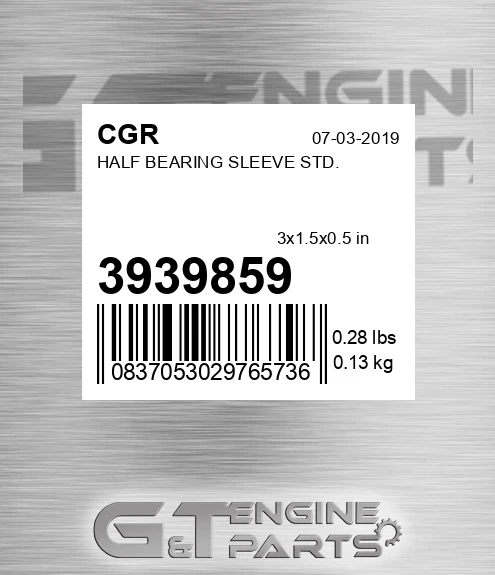 3939859 Half Bearing Sleeve Std.