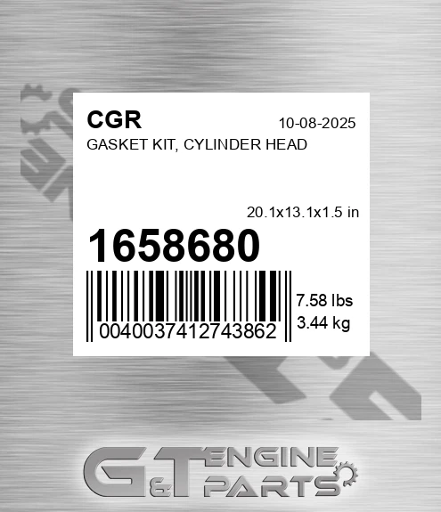 1658680 Gasket Kit, Cylinder Head