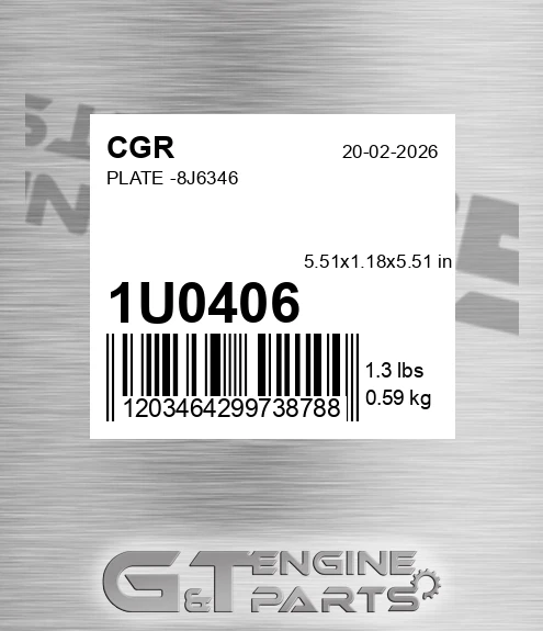 1U0406 CGR Plate -8j6346