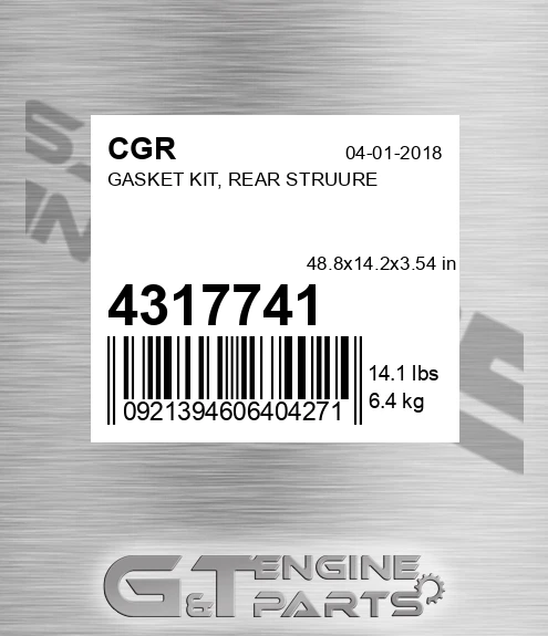4317741 Gasket Kit, Rear Struure