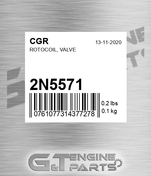 2N5571 Rotocoil, Valve