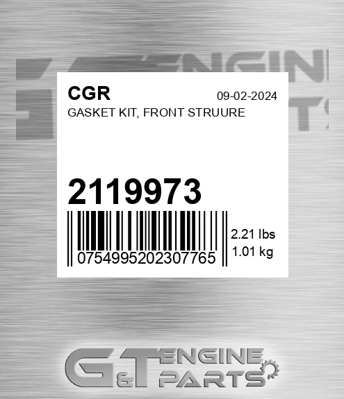 2119973 Gasket Kit, Front Struure