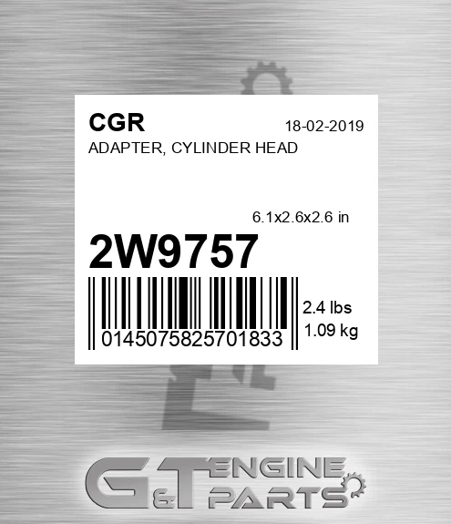 2W9757 Adapter, Cylinder Head