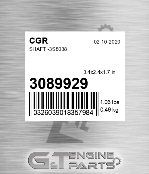 3089929 Shaft -3s8038