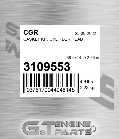 3109553 Gasket Kit, Cylinder Head