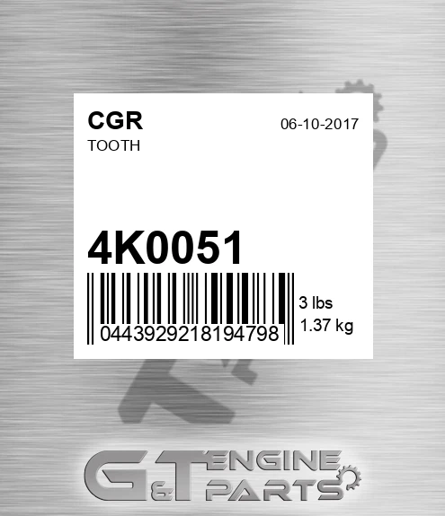 4K0051 Tooth