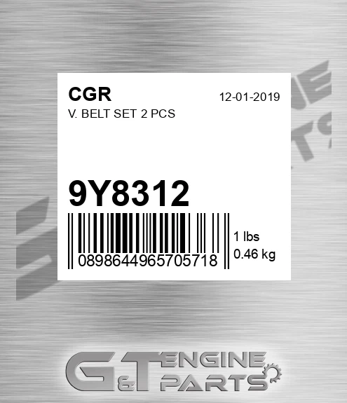 9Y8312 CGR V. Belt Set 2 Pcs