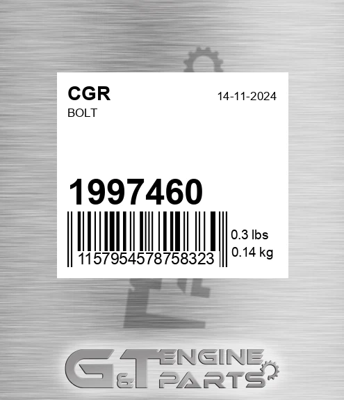 1997460 Bolt for CGR