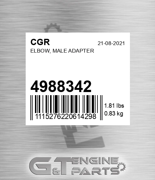4988342 Elbow, Male Adapter
