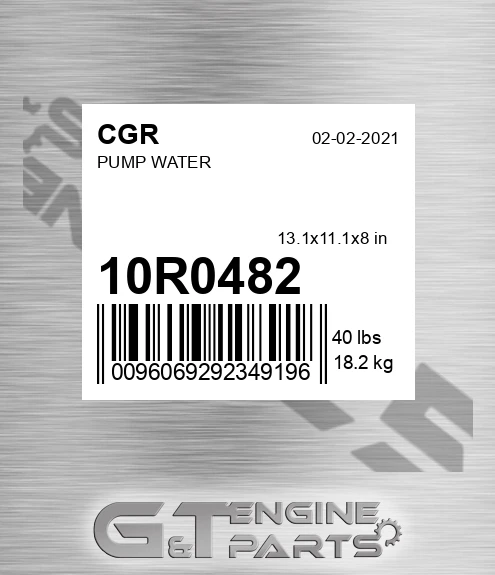 10R0482 CGR Pump Water
