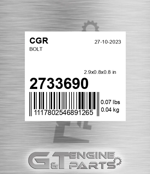 2733690 CGR Bolt