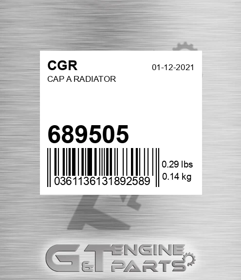689505 Cap A Radiator