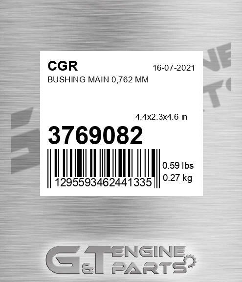 3769082 Bushing Main 0,762 Mm
