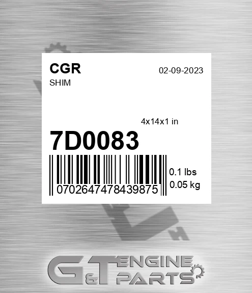 7D0083 CGR Shim