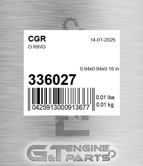 336027 CGR O Ring